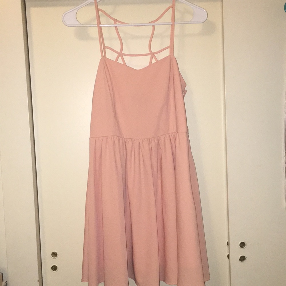 CUTE PINK STRAPPY DRESS